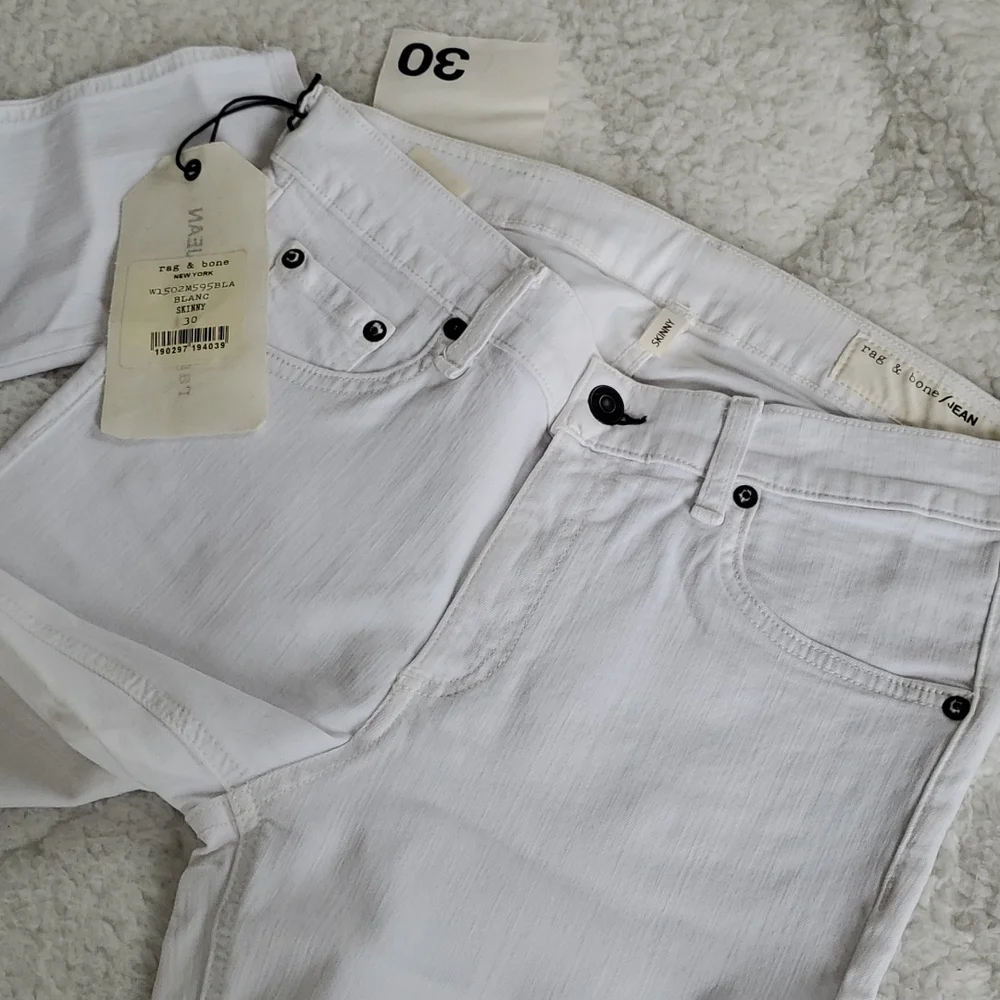 1. Rag & Bone Skinny Jeans Blanc - Picture 15 of 16
